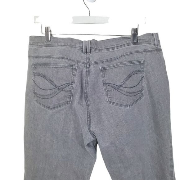 GLO GLORIA VANDERBILT Womens Jeans SZ 14S Tara Curvy Gray High Rise Straight Leg - Picture 6 of 12